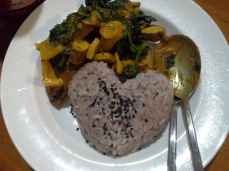 Mixed grain purple rice + low-fat curry